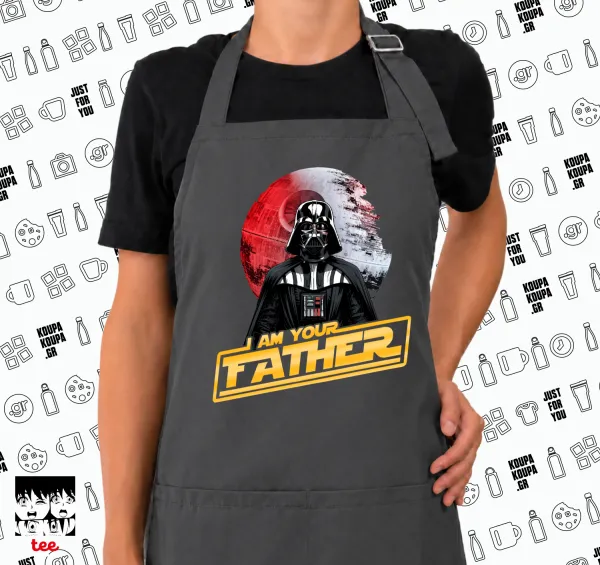 Star Wars — GREY Ποδιά μαγειρικής μακριά Σεφ με τσέπες (ΕΝΗΛΙΚΩΝ, ΓΚΡΙ)