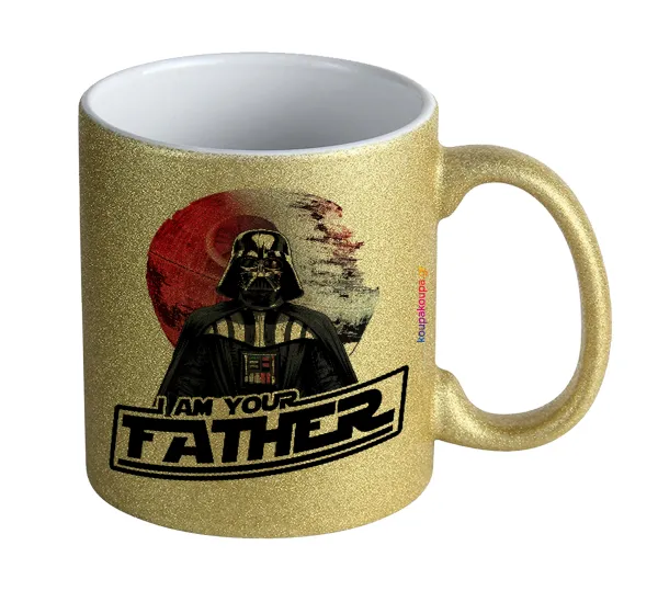 Star Wars — Gold glitter mug that sparkles, ceramic, 330ml