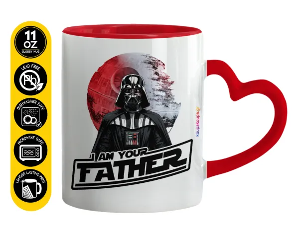 Star Wars — Mug heart red handle, ceramic, 330ml