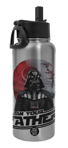 Star Wars — Metal mug thermo Silver with Straw and Spout Lid (Stainless steel), double wall, 950ml