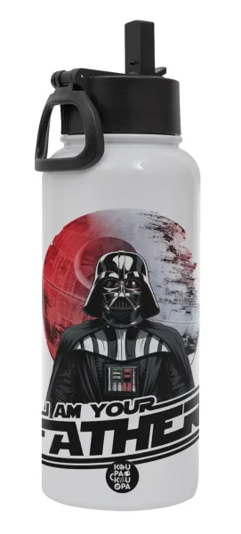 Star Wars — Metal mug thermo White with Straw and Spout Lid (Stainless steel), double wall, 950ml