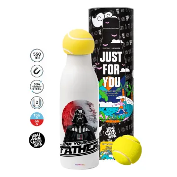 Star Wars, I Am Your Father, Tennis ball Metal mug thermos White, double wall, 550ml