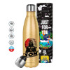 Glitter gold stainless steel thermos bottle, double-walled, 500ml