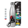 Metallic Glitter Silver Thermos Flask (Stainless steel), double-walled, 500ml