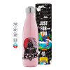 Metal mug thermos Pink Iridiscent (Stainless steel), double wall, 500ml