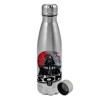 Metallic water bottle, stainless steel, 750ml