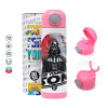 Children's hot water bottle, stainless steel, with safety straw, PINK (500ml)
