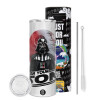 Tumbler stainless steel 600ml, with metal straw & cleaning brush