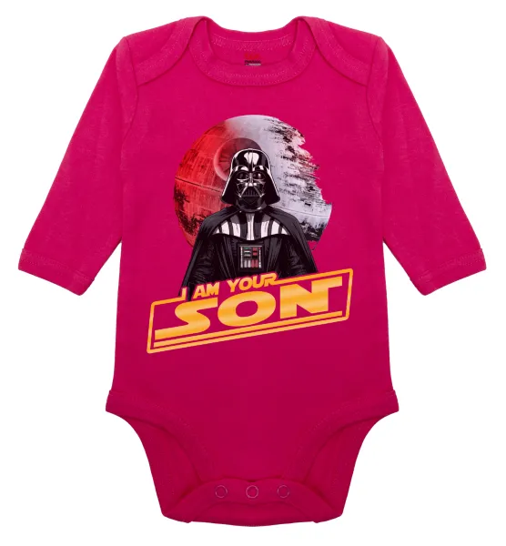 Star Wars — Μακρυμάνικο βρεφικό φορμάκι, 0-18 μηνών, ΡΟΖ, 100% Organic Cotton