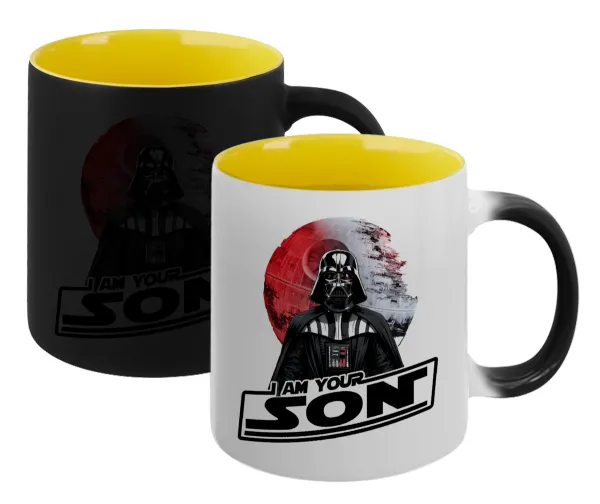 Star Wars — Κούπα Μαγική εσωτερικό κίτρινη, κεραμική 330ml που αλλάζει χρώμα με το ζεστό ρόφημα