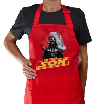 Star Wars, I Am Your Son, Κόκκινη Ποδιά μαγειρικής Μακριά Σεφ ολόσωμη με τσέπες (ΕΝΗΛΙΚΩΝ)