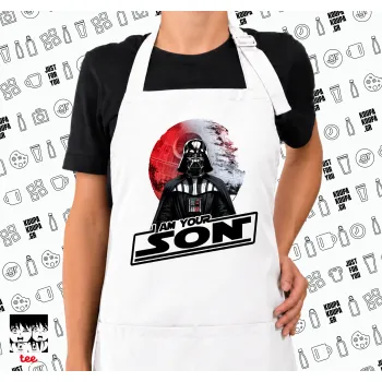 Star Wars, I Am Your Son, Λευκή Ποδιά μαγειρικής μακριά Σεφ ολόσωμη με τσέπες (ΕΝΗΛΙΚΩΝ)