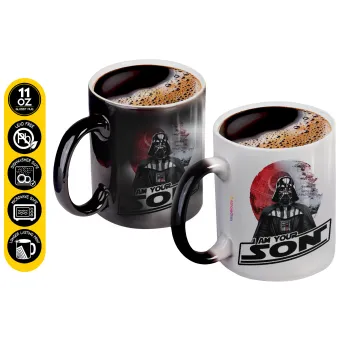 Star Wars, I Am Your Son, Color changing magic Mug, ceramic, 330ml when adding hot liquid inside, the black colour desappears (1 pcs)