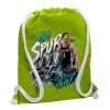 Τσάντα πλάτης πουγκί GYMBAG LIME GREEN, με τσέπη (40x48cm) & χονδρά κορδόνια