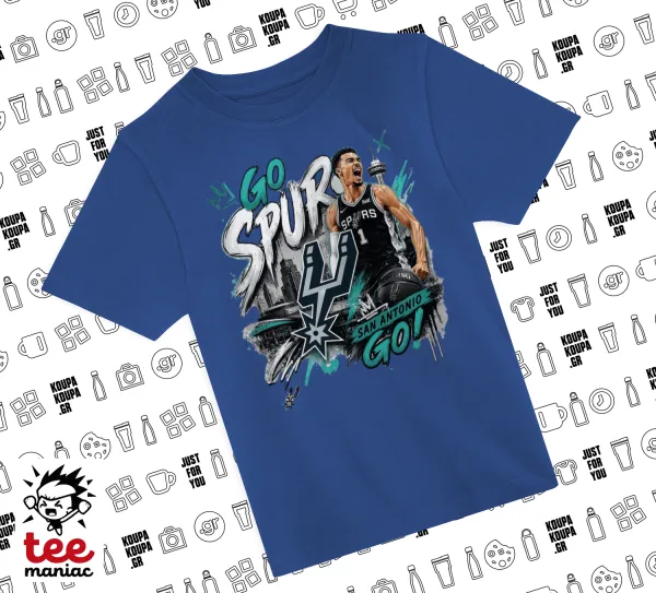 Victor Wembanyama Basketball — ΜΠΛΕ Παιδικό T-Shirt από 100% βαμβάκι, για κάθε μέρα. Vegan & OEKO-TEX πιστοποιημένο.