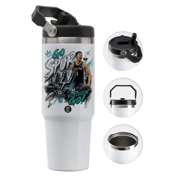 Victor Wembanyama Basketball, Θερμός Ανοξείδωτο 30oz με χερούλι