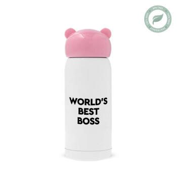 World's best boss, Ροζ ανοξείδωτο παγούρι θερμό (Stainless steel), 320ml