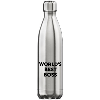 World's best boss, Μεταλλικό παγούρι θερμός Inox (Stainless steel), διπλού τοιχώματος, 750ml