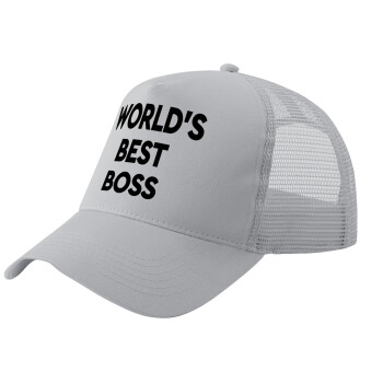 World's best boss, Trucker Hat with Mesh, GREY, (COTTON, KIDS, UNISEX, ONE SIZE)