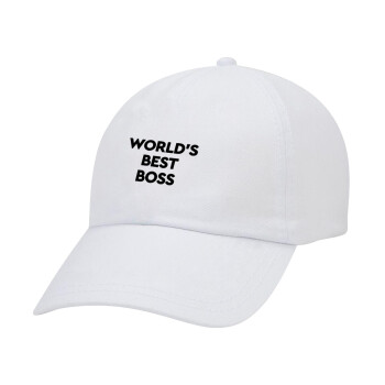 World's best boss, Καπέλο Baseball Λευκό (5-φύλλο, unisex)