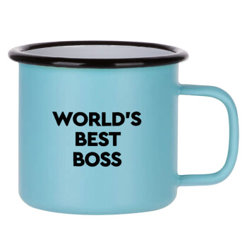 World's best boss, Κούπα Μεταλλική εμαγιέ ΜΑΤ σιέλ 360ml