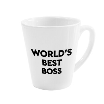 World's best boss, Κούπα κωνική Latte Λευκή, κεραμική, 300ml