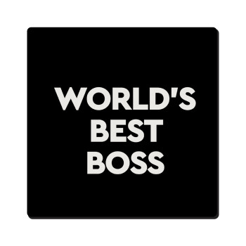 World's best boss, Τετράγωνο μαγνητάκι ξύλινο 6x6cm