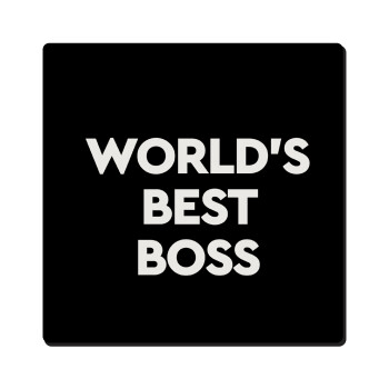 World's best boss, Τετράγωνο μαγνητάκι ξύλινο 6x6cm