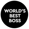 World's best boss, Mousepad Στρογγυλό 20cm