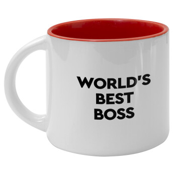 World's best boss, Κούπα κεραμική 400ml Λευκή/Κόκκινη