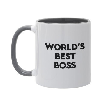 World's best boss, Κούπα χρωματιστή γκρι, κεραμική, 330ml