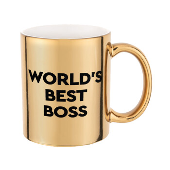 World's best boss, Κούπα κεραμική, χρυσή καθρέπτης, 330ml