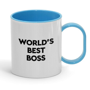 World's best boss, Κούπα (πλαστική) (BPA-FREE) Polymer Μπλε για παιδιά, 330ml