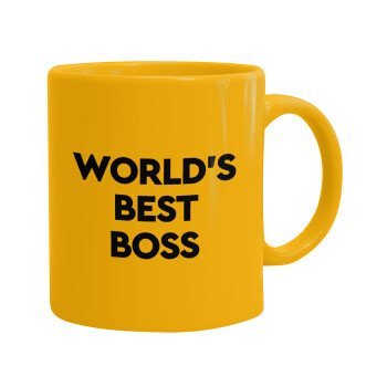 World's best boss, Κούπα, κεραμική κίτρινη, 330ml (1 τεμάχιο)