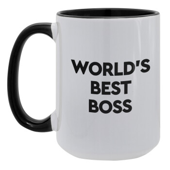 World's best boss, Κούπα Mega 15oz, κεραμική Μαύρη, 450ml
