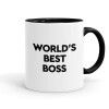World's best boss, Κούπα χρωματιστή μαύρη, κεραμική, 330ml