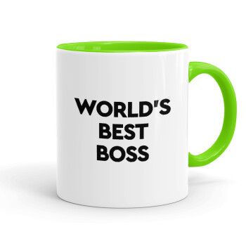 World's best boss, Mug colored light green, ceramic, 330ml