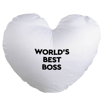 World's best boss, Μαξιλάρι καναπέ καρδιά 40x40cm περιέχεται το  γέμισμα