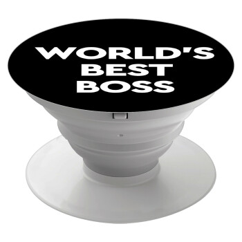 World's best boss, Pop Socket Λευκό Βάση Στήριξης Κινητού στο Χέρι