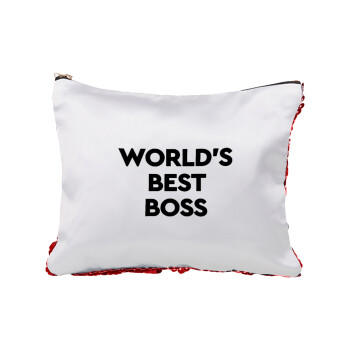 World's best boss, Τσαντάκι νεσεσέρ με πούλιες (Sequin) Κόκκινο