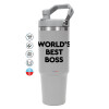 GREY color, 890ml (30oz) stainless Steel Tumbler with Handle