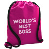 Backpack pouch GYMBAG Fuchsia, with pocket (40x48cm) & thick cords