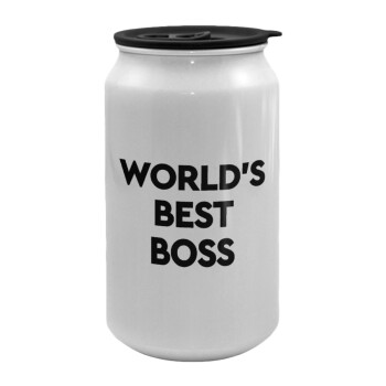 World's best boss, Κούπα ταξιδιού μεταλλική με καπάκι (tin-can) 500ml