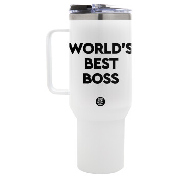 World's best boss, Mega Tumbler με καπάκι, διπλού τοιχώματος (θερμό) 1,2L