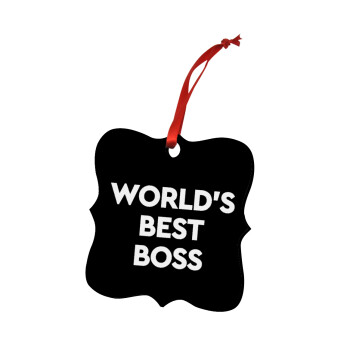 World's best boss, Χριστουγεννιάτικο στολίδι polygon ξύλινο 7.5cm