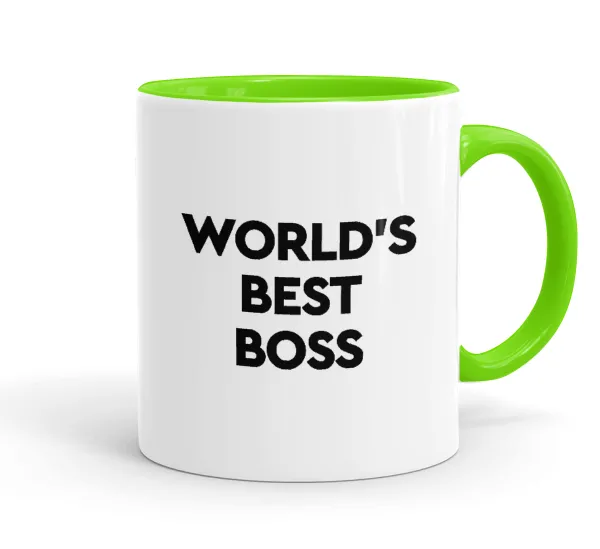 World's best boss — Mug colored light green, ceramic, 330ml