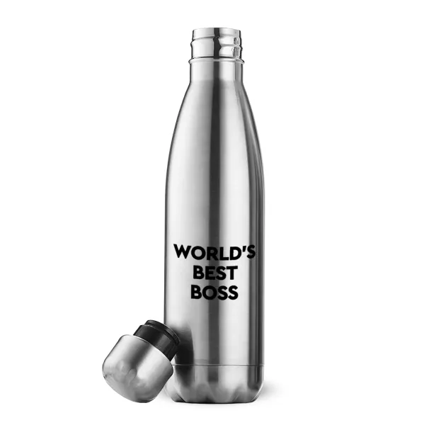 World's best boss — Μεταλλικό παγούρι θερμός Inox (Stainless steel), διπλού τοιχώματος, 500ml