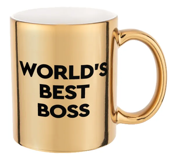 World's best boss — Mug ceramic, gold mirror, 330ml