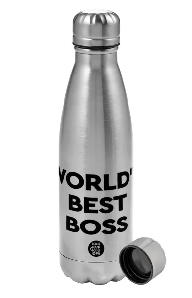 World's best boss — Μεταλλικό παγούρι νερού, ανοξείδωτο ατσάλι, 750ml