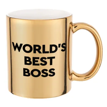 World's best boss, Mug ceramic, gold mirror, 330ml